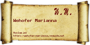 Wehofer Marianna névjegykártya